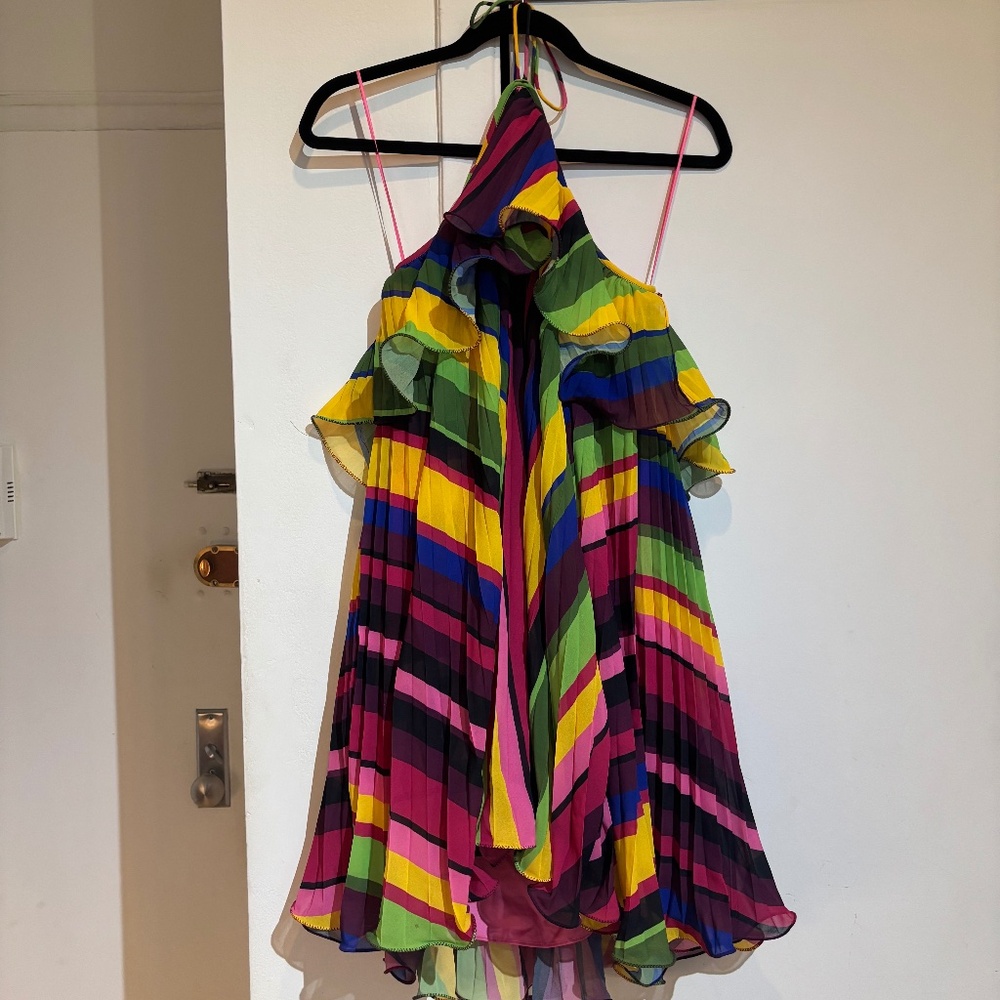 Amur Sevyn Pleated Mini Dress Size: 14